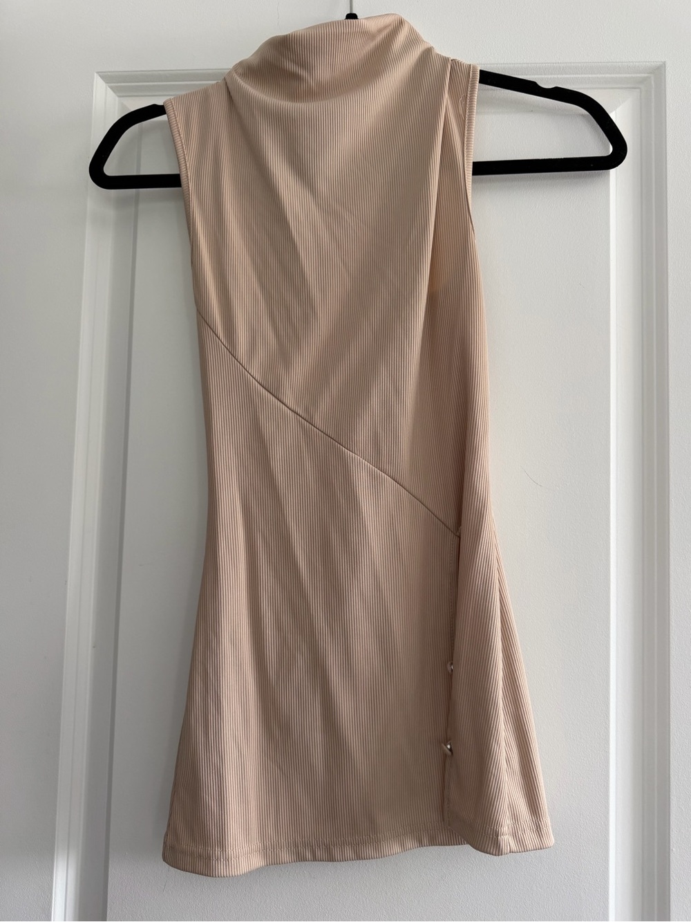 SHEIN One-Shoulder Ribbed Dress in Beige